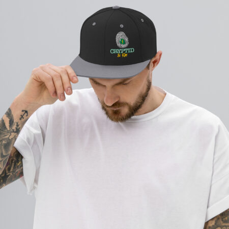 Classic Black & Silver / Gray Snapback Hat - Cryptid & Kin Logo