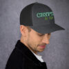 Crytpid & Kin - Embroidered OG Logo on Heather Gray Retro Trucker Hat - Side View