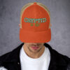 Crytpid & Kin - Embroidered OG Logo on Orange & Khaki Retro Trucker Hat