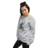 Baby Wendigo - Soft Light Grey Crew Neck Sweater - Cryptid & Kin - neurodivergent apparel featuring mythical creatures - Side View