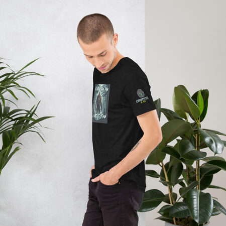 A Man Like Me is Hard To Find - Bigfoot Men's T-Shirt - Black Heather - Side View