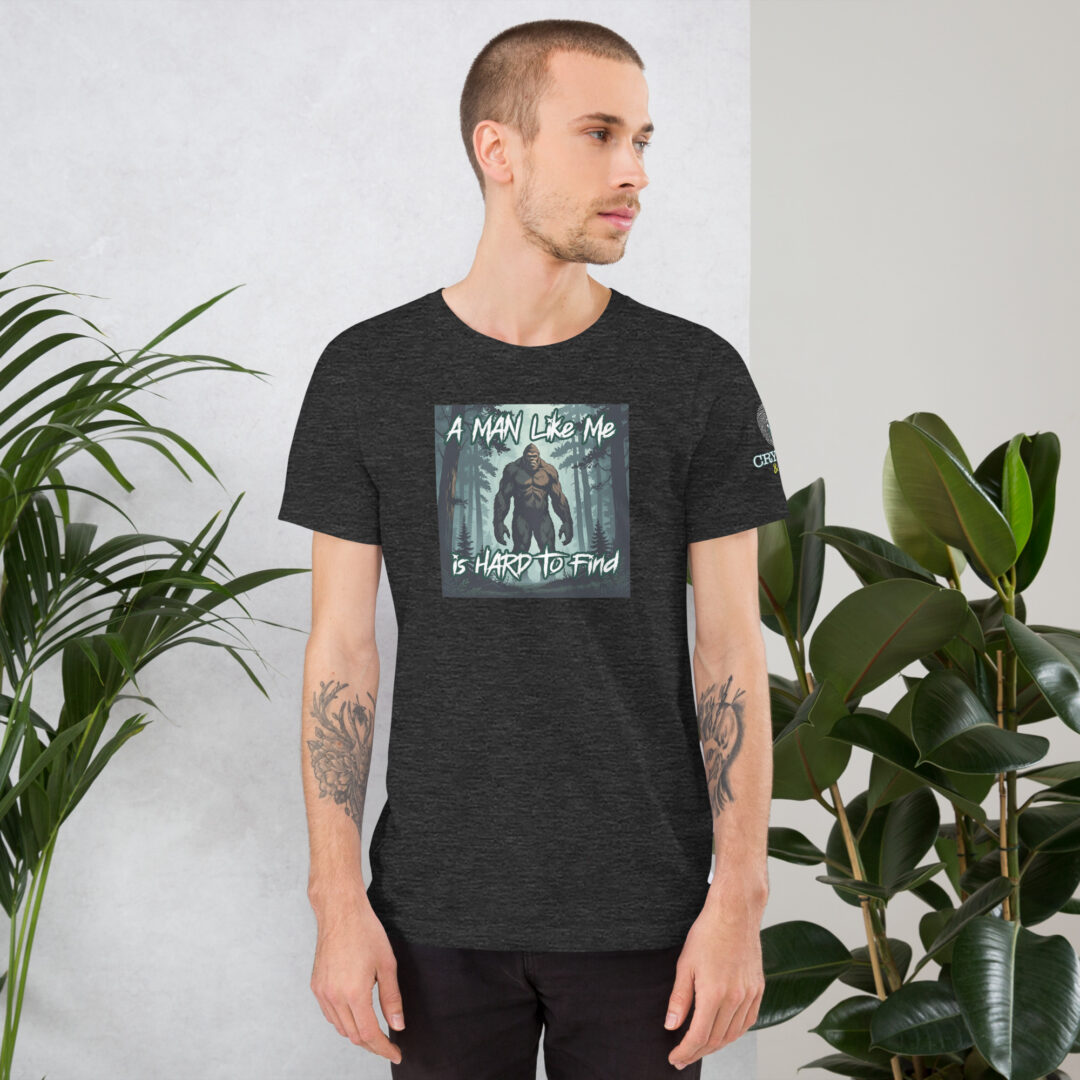 A Man Like Me is Hard To Find - Bigfoot Men's T-Shirt - Dark Grey Heather