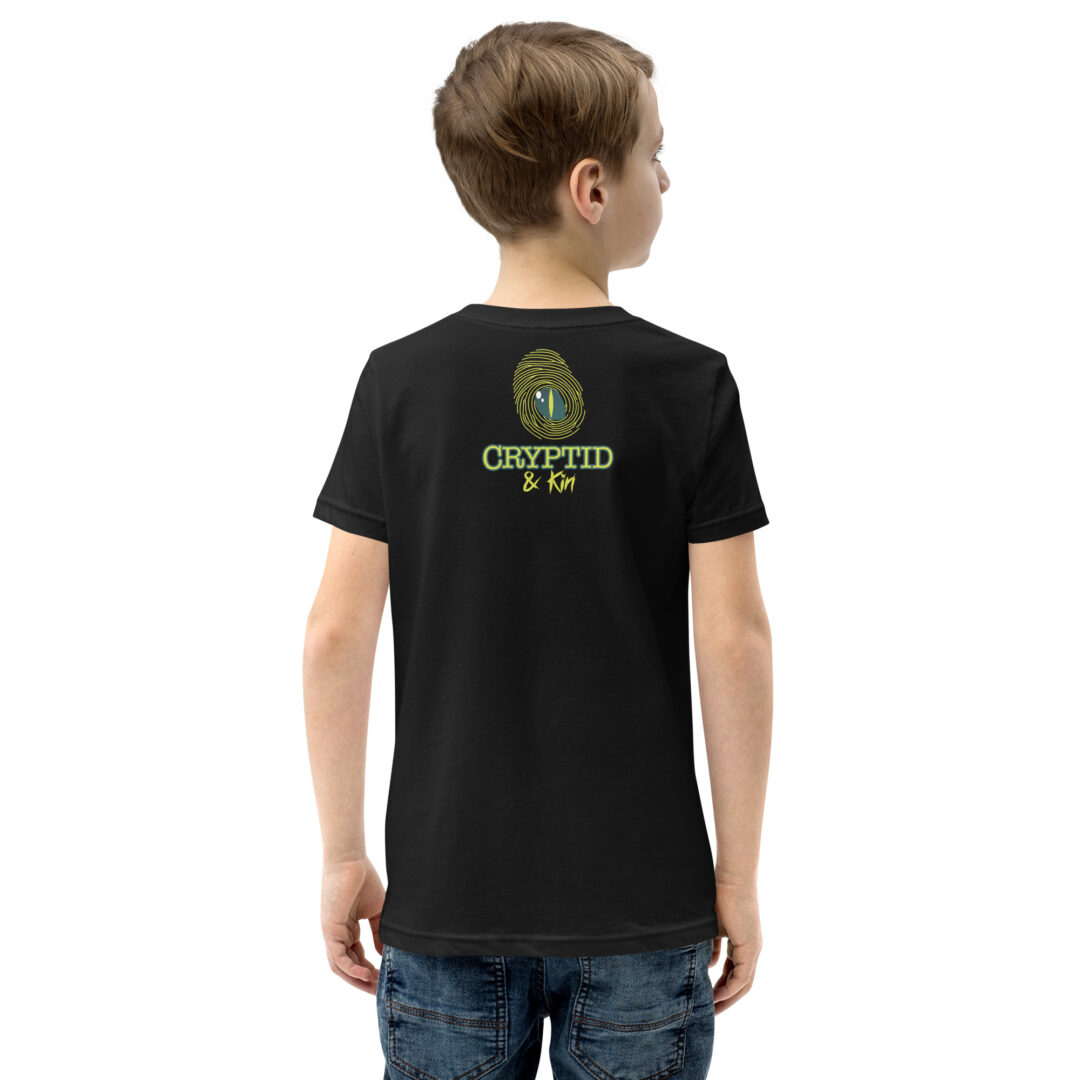Get Lost - UFO in the Sunset - Black Youth T-Shirt - Cryptid & Kin - Back View