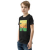 Get Lost - UFO in the Sunset - Black Youth T-Shirt - Cryptid & Kin - Side View