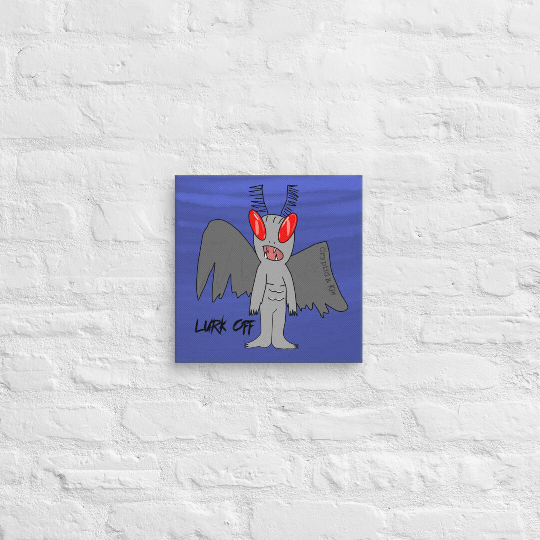 12" x 12" Moth Man - Lurk Off - Autistic Artist Custom Drawing Print on Canvas