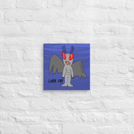 12" x 12" Moth Man - Lurk Off - Autistic Artist Custom Drawing Print on Canvas