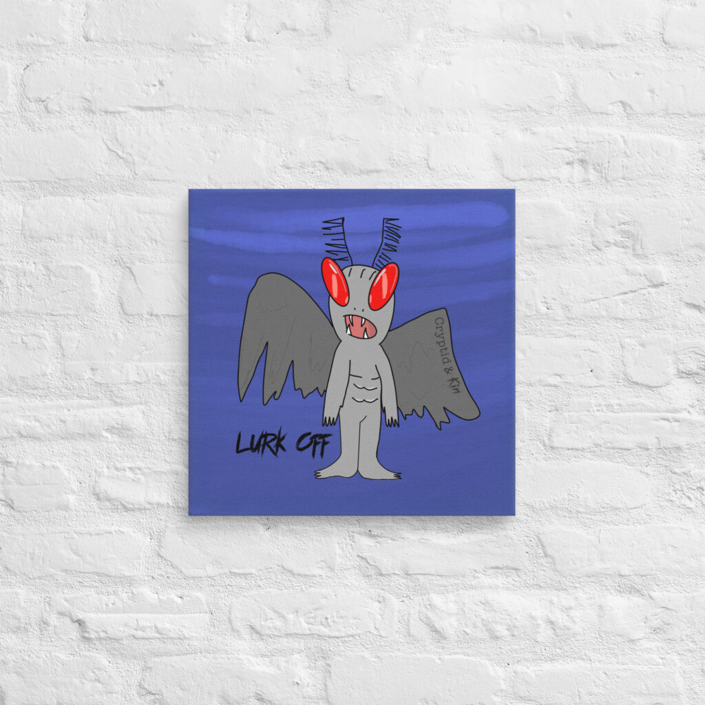 16" x 16" Moth Man - Lurk Off - Autistic Artist Custom Drawing Print on Canvas