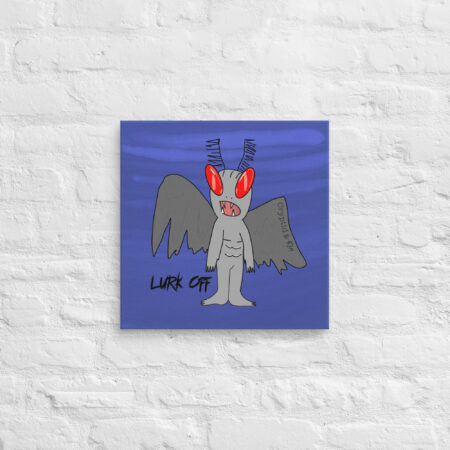 16" x 16" Moth Man - Lurk Off - Autistic Artist Custom Drawing Print on Canvas
