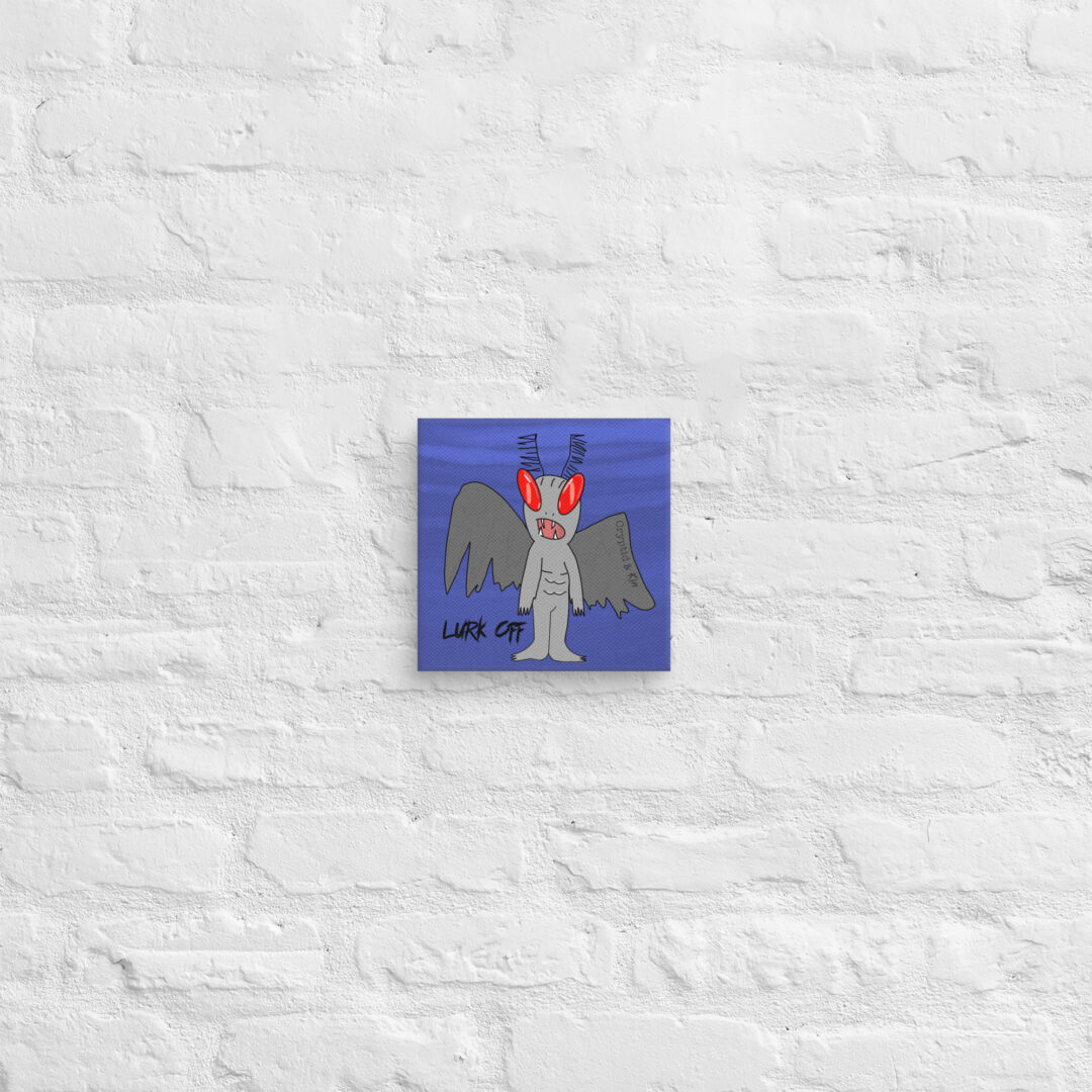 8" x 8" Moth Man - Lurk Off - Autistic Artist Custom Drawing Print on Canvas