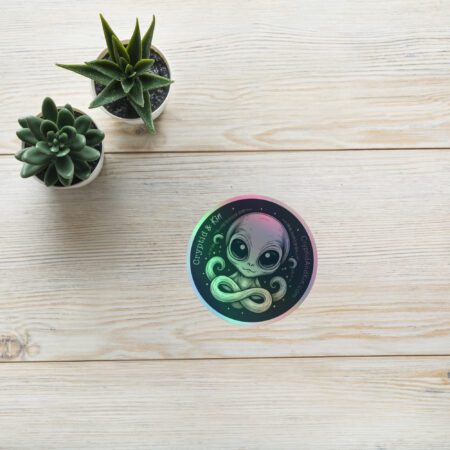 4" x 4" Autism Awareness Alien - Holographic Sticker - Cryptid & Kin