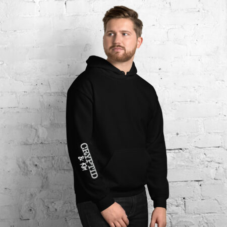 Moth Man Hoodie - Lurk Off - Cryptid & Kin - Neurodivergent Apparel - Right Side View - Black Color