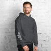 Moth Man Hoodie - Lurk Off - Cryptid & Kin - Neurodivergent Apparel - Right Side View - Dark Heather Gray Color