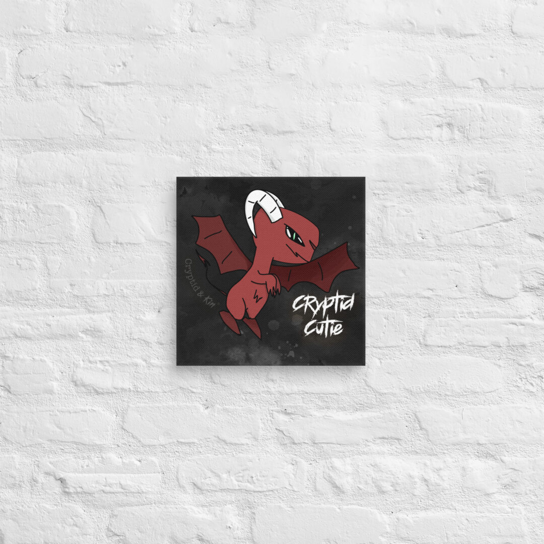 Cryptid Cutie - Jersey Devil - Wall Art - 12" x 12" Print on Canvas