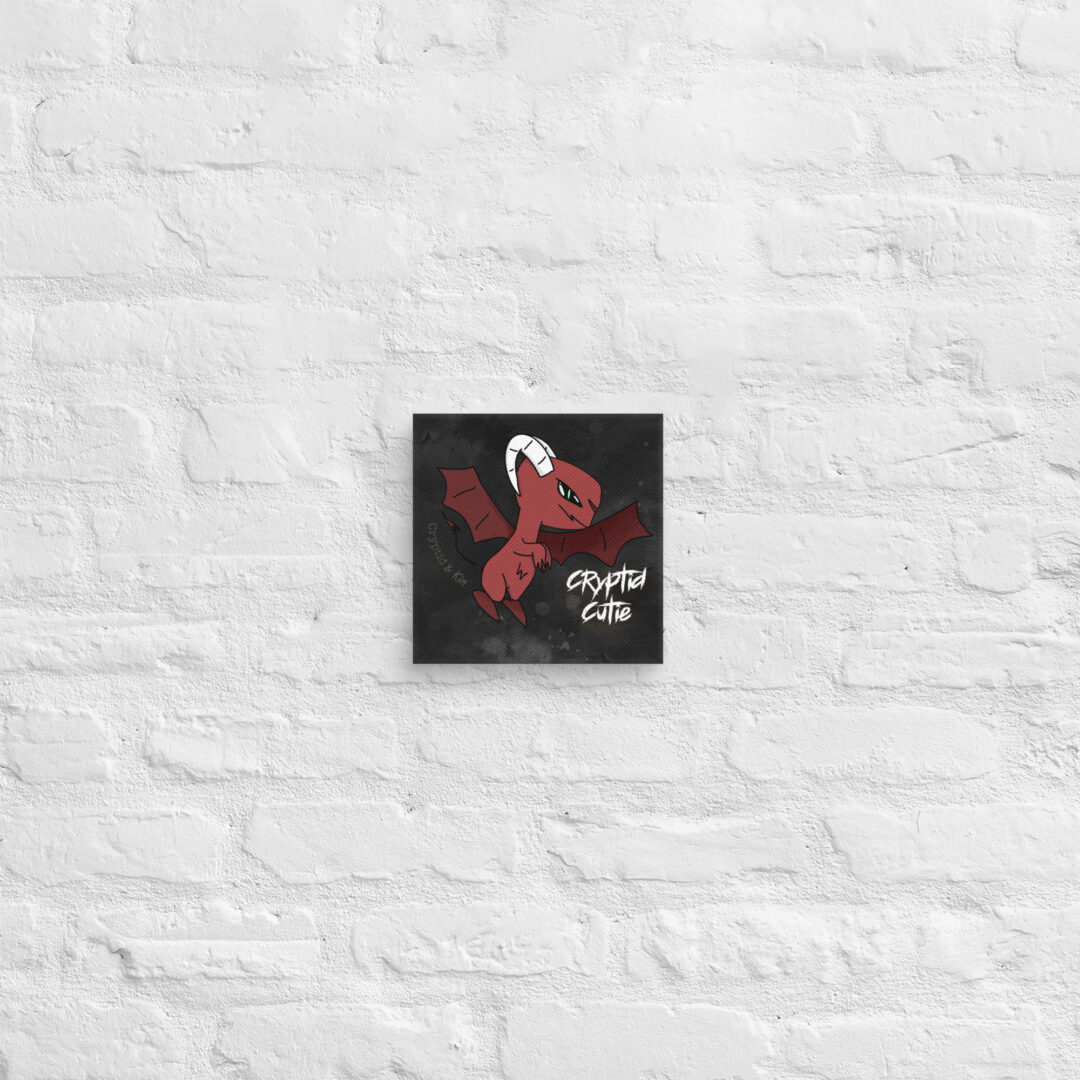 Cryptid Cutie - Jersey Devil - Wall Art - 8" x 8" Print on Canvas