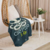 Autism Awareness – Alien Sherpa Blanket - Size 37" x 57" - Hanging on chair