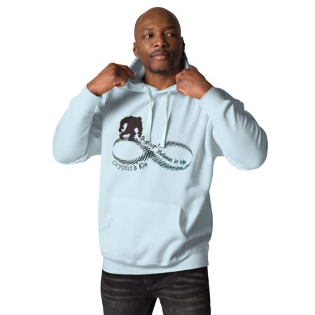 Bigfoot Believes in Me Soft Unisex Hoodie = Sasquatch & Autism Awareness = Color: Baby Blue