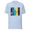 Cryptid Creatures T-Shirt - Dover Demon, Mothman, Champy, Chupacabra, & the Jersey Devil… all hand drawn by autistic artist - soft Baby Blue tee