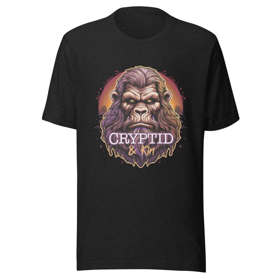 Bigfoot - Big Beard - Heather Black T-Shirt - Cryptid & Kin