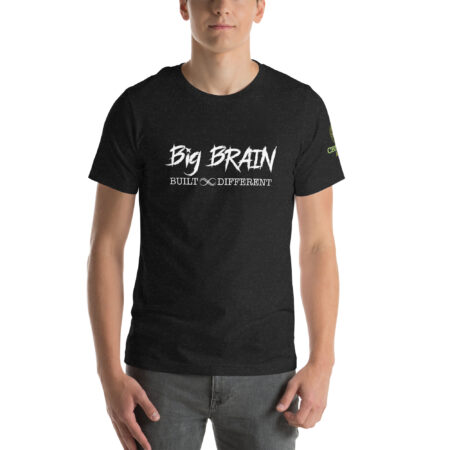 Big Brain. Built Different. - Soft T-shirt Supporting Autism Awareness - Heather Black