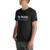 Big Brain. Built Different. - Soft T-shirt Supporting Autism Awareness - Heather Black - Left Side View