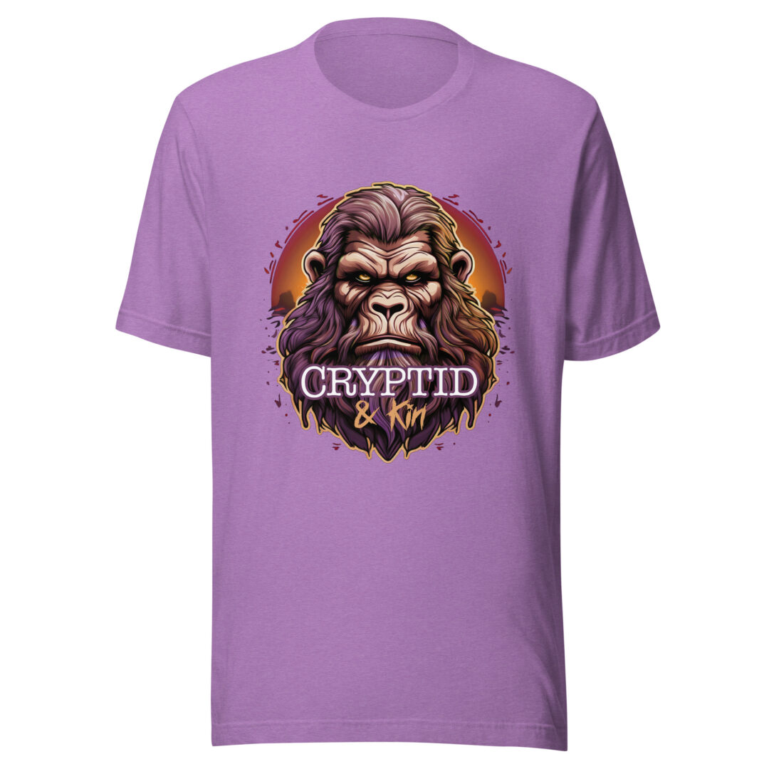 Bigfoot - Big Beard - Heather Purple / Soft Pink T-Shirt - Cryptid & Kin