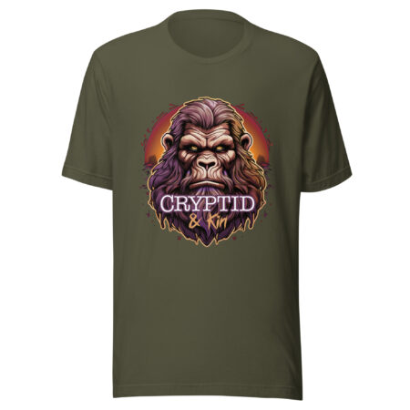 Bigfoot - Big Beard - Military Green T-Shirt - Cryptid & Kin