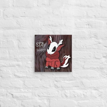 Baby Wendigo - Stay Sharp - Wall Art - Canvas Print - 12" x 12" - Cryptid & Kin