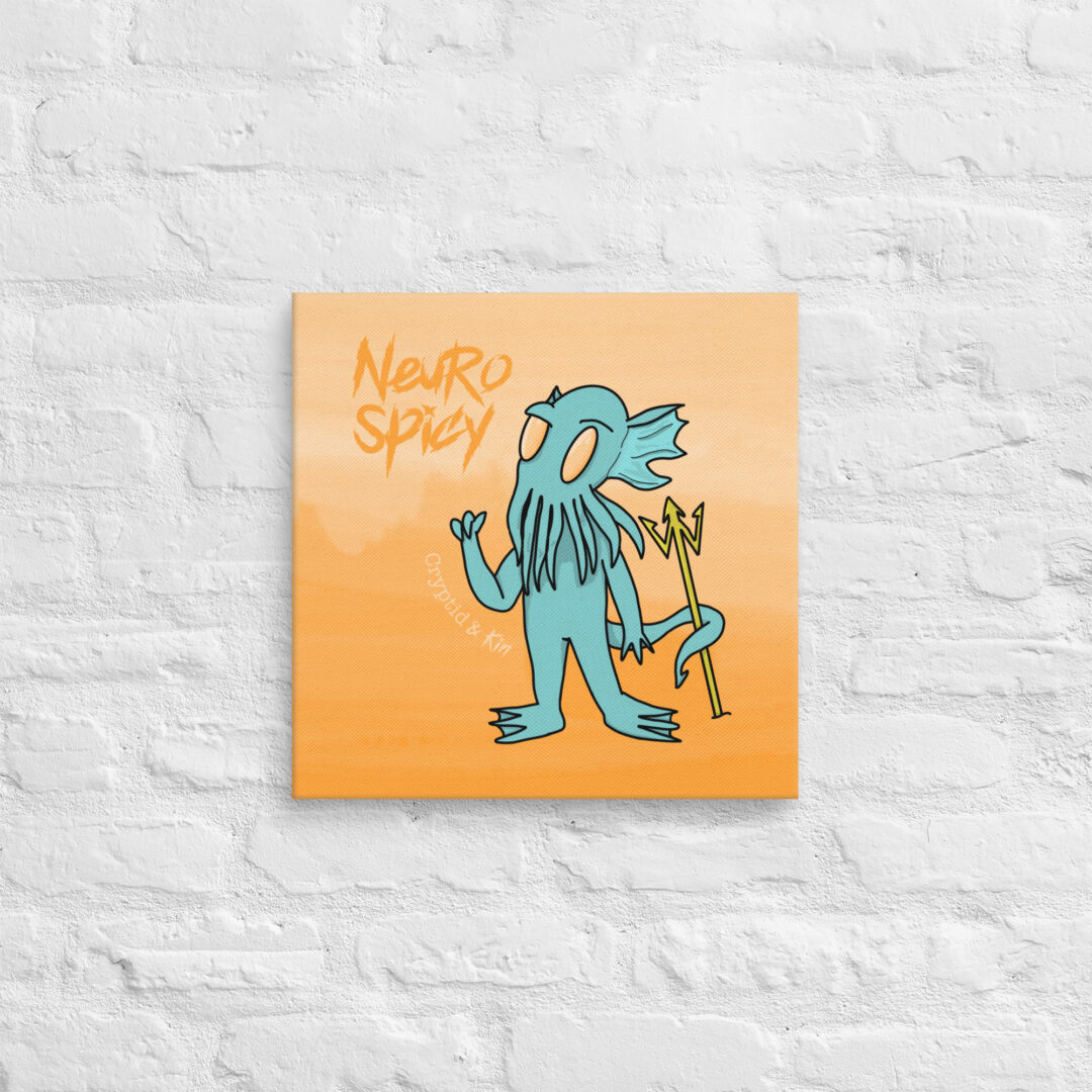 Cthulhu Wall Art - Cryptid Creature Print on Canvas - 16" x 16" - NeuroSpicy