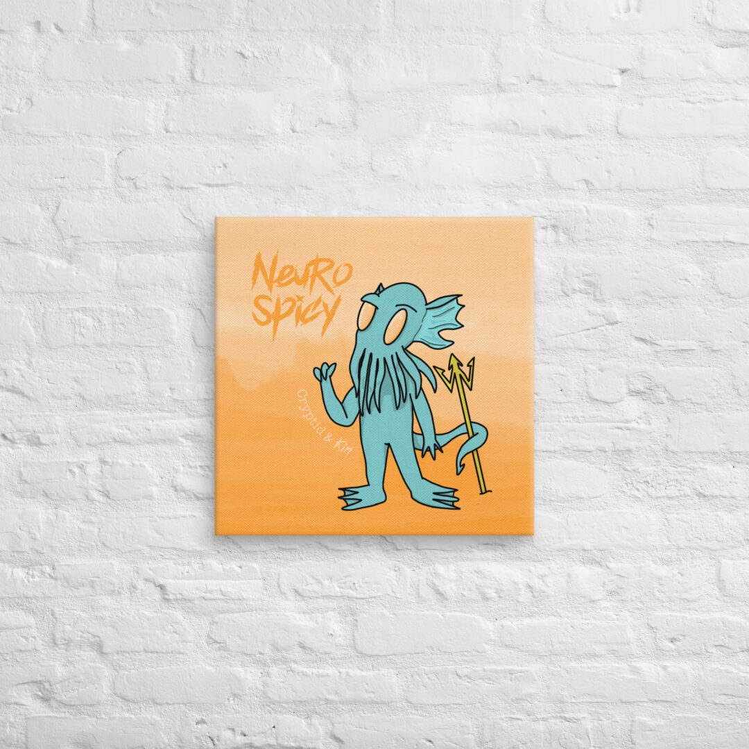 Cthulhu Wall Art - Cryptid Creature Print on Canvas - 20" x 20" - NeuroSpicy