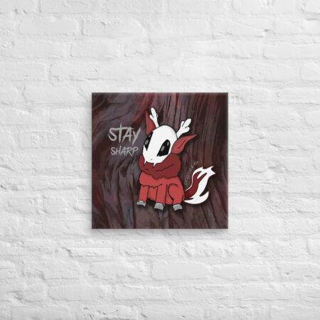 Baby Wendigo - Stay Sharp - Wall Art - Canvas Print - 20" x 20" - Cryptid & Kin