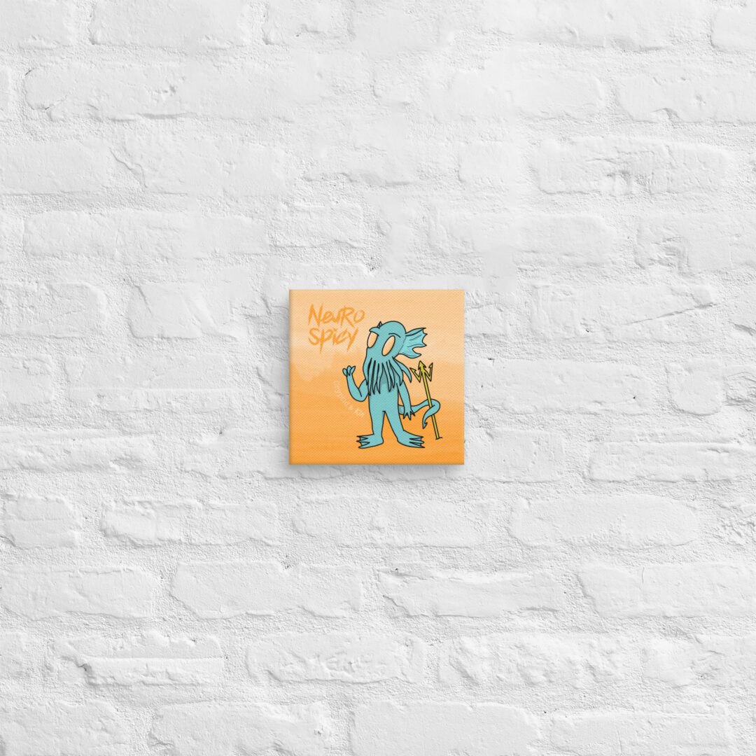 Cthulhu Wall Art - Cryptid Creature Print on Canvas - 8" x 8" - NeuroSpicy