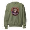 Bigfoot Close Up - Crewneck Sweater - Soft Sasquatch Sweatshirt - Military Green