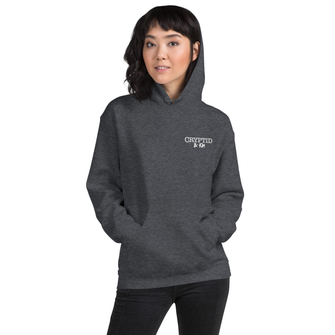 Cthulhu Hoodie - Smack Doubt in the Tentacle - Unisex Sweater - Dark Gray Heather - Front View