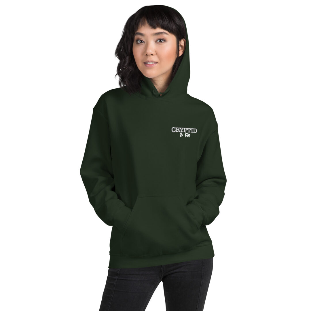 Cthulhu Hoodie - Smack Doubt in the Tentacle - Unisex Sweater - Forest Green - Front View