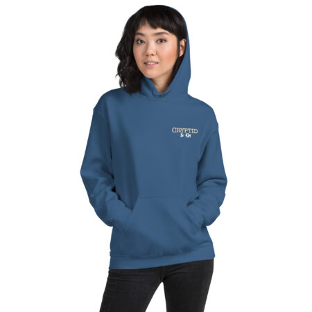 Cthulhu Hoodie - Smack Doubt in the Tentacle - Unisex Sweater - Indigo Blue - Front View
