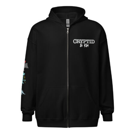 Cryptid Creatures - Unisex Zip-Up Hoodie - Black - Front