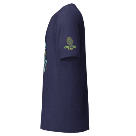Cthulhu unisex T-Shirt - Smack Doubt in the Tentacle - Heather Midnight Navy Color - Side View