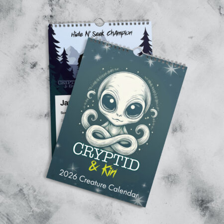2026 Cryptid Creature Wall Calendar - Cryptid & Kin - Cover Art & Sneak Peak of January