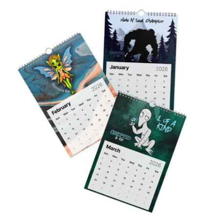 2026 Cryptid Creature Wall Calendar - Cryptid & Kin - Bigfoot, Fairy, & Dover Demon