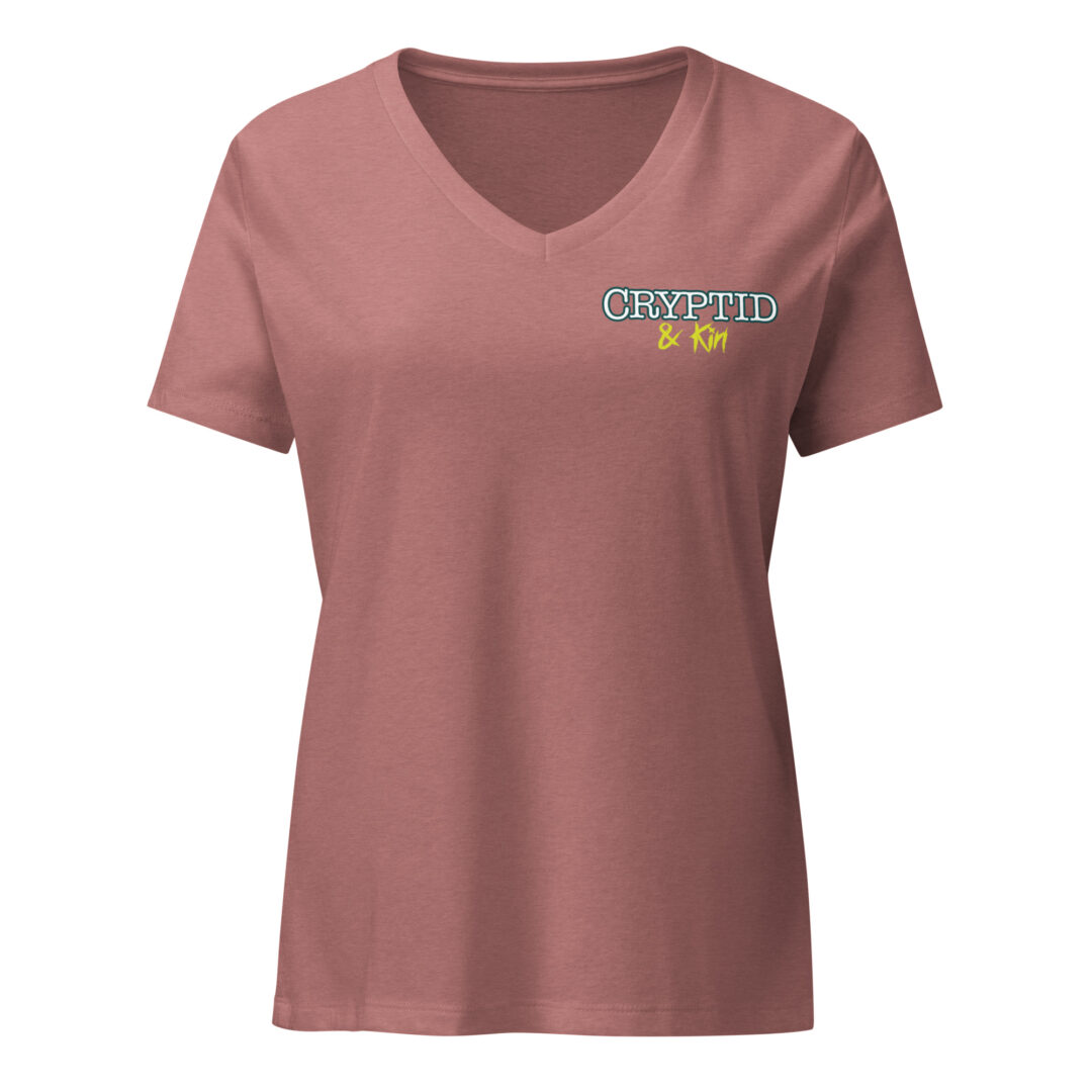 Fairy / Nymph - Cryptid & Kin Women's Relaxed Fit V-neck T-shirt - Heather Mauve