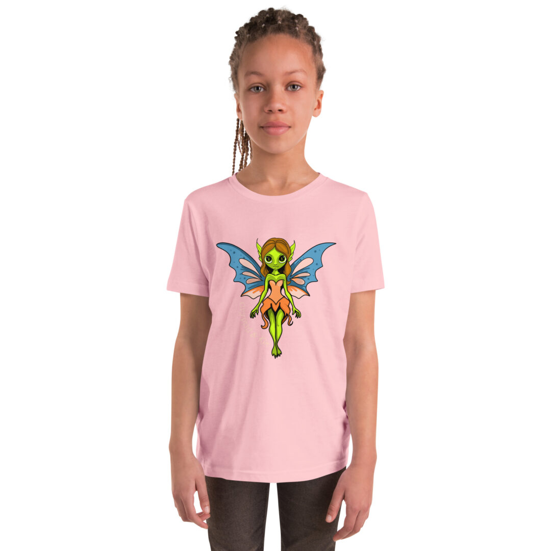 Fairy / Pixie - Kids Girl's T-shirt - Color: Light Pink - Cryptid & Kin