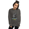 Creepy Cute Cryptid Creature - Soft Charcoal Gray Crew Neck Sweater - Cryptid & Kin - neurodivergent apparel featuring mythical creatures