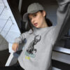 Creepy Cute Cryptid Creature - Soft Sport Light Gray Crew Neck Sweater - Cryptid & Kin - neurodivergent apparel featuring mythical creatures
