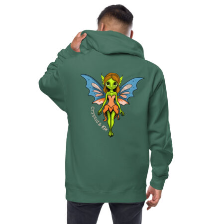 Fairy / Pixie Zip Up Hoodie - Cryptid & Kin - Soft Alpine Green Color - Back
