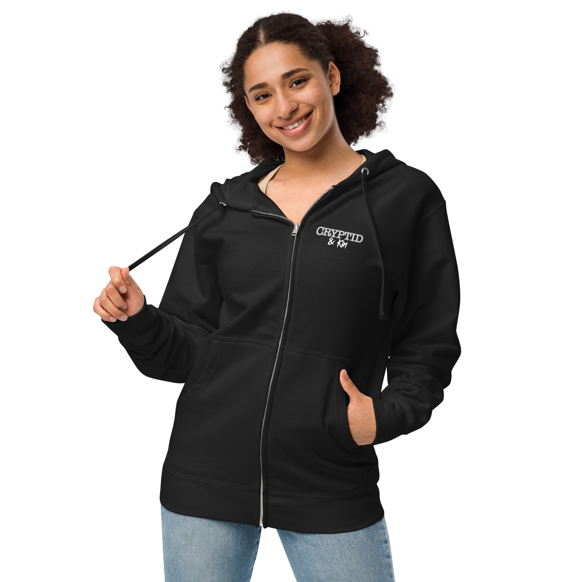 Cryptid & Kin Zip Up Hoodie - Black Front
