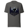 Hide N Seek Champ - Sasquatch / Bigfoot - Forest and Mountains Scene - Unisex Soft T-Shirt - Asphalt Gray Color - Cryptid & Kin