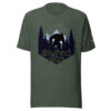 Hide N Seek Champ - Sasquatch / Bigfoot - Forest and Mountains Scene - Unisex Soft T-Shirt - Heather Forest Green Color - Cryptid & Kin