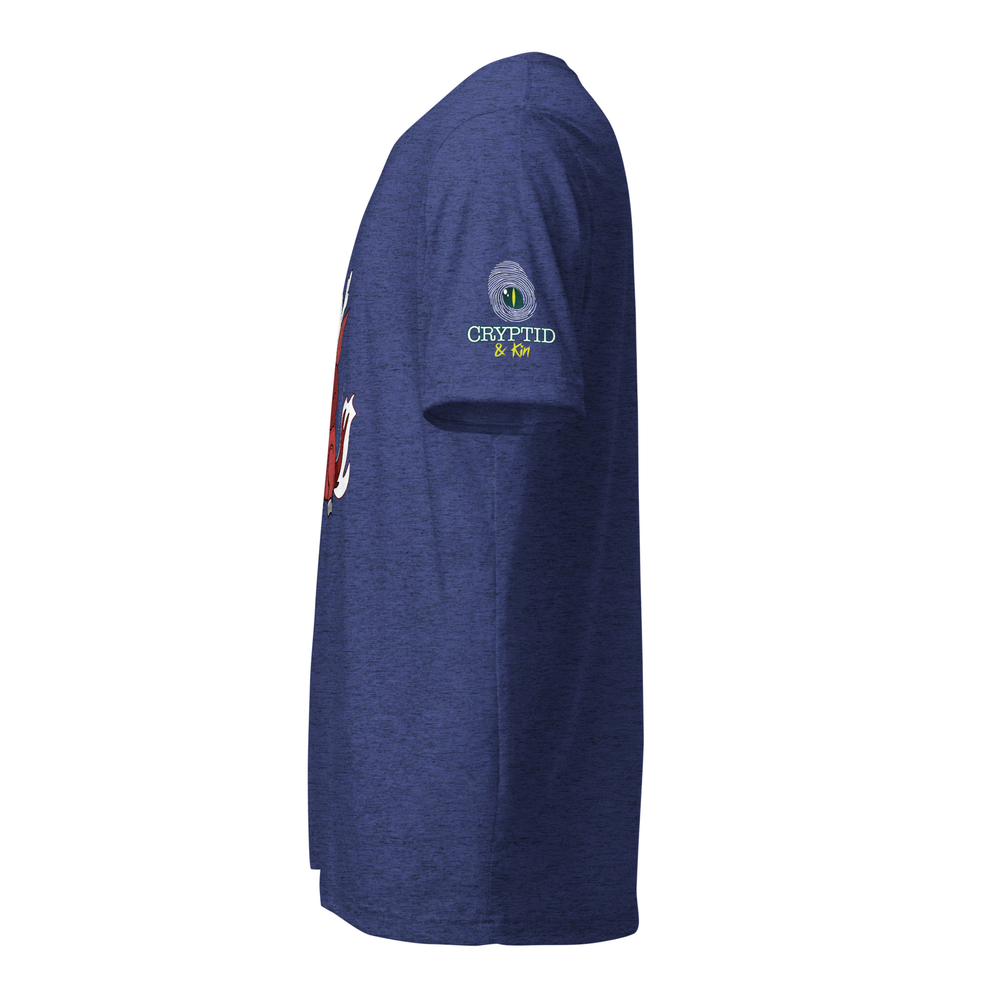 Stay Sharp – Baby Wendigo – Tri-Blend Soft T-Shirt - Navy - Side View