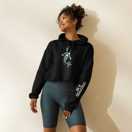 Mermaid Crop Hoodie - Cryptid & Kin - Black
