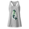 Mermaid / Siren Creature - Soft Heather Gray Women's Racerback Tank Top - Cryptid & Kin - Celebrating Neurodiversity